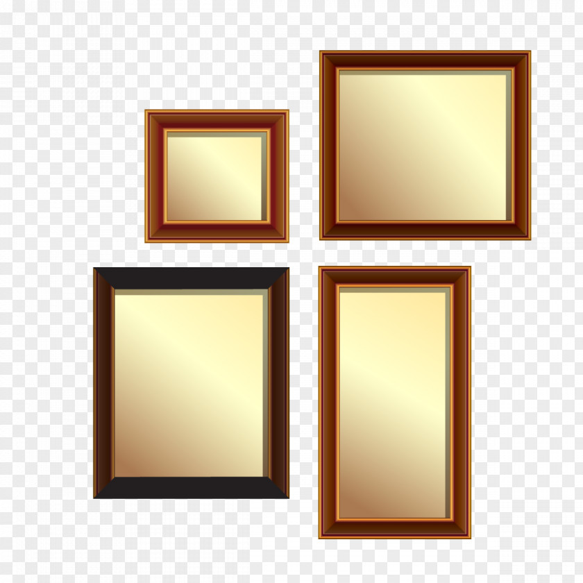 Vector Golden Frame Wall Picture PNG
