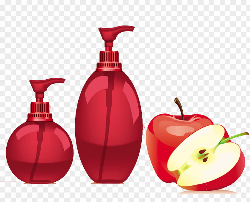 Apple Washing Supplies Shampoo Bottle Shower Gel Clip Art PNG