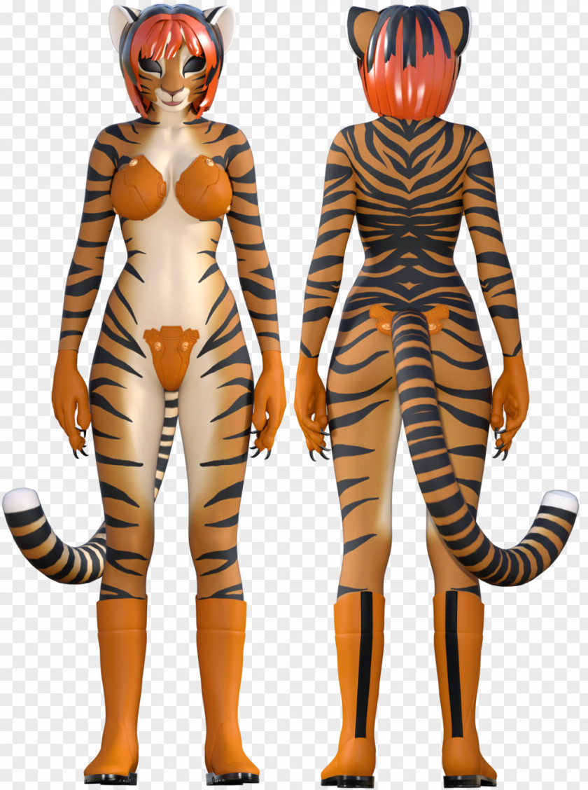 Beaver Tiger Snow Leopard Gynoid Robot PNG