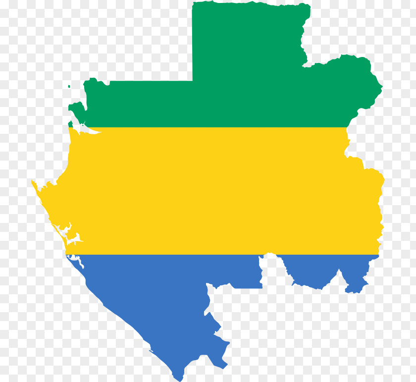 Map Flag Of Gabon PNG