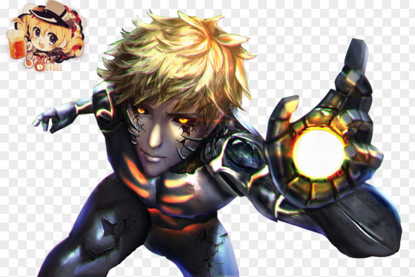 One Punch Man Genos Cyborg Desktop Wallpaper PNG