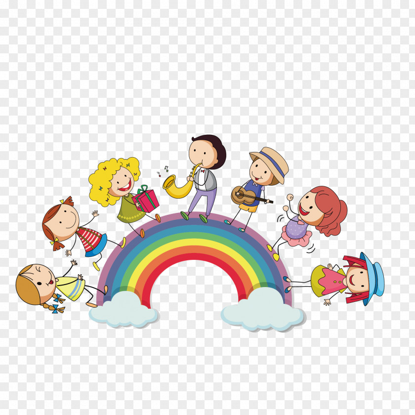 Vector Cartoon Rainbow Child Royalty-free Illustration PNG