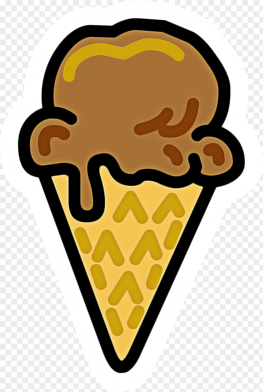 Yellow Ice Cream Cone Food Frozen Dessert PNG