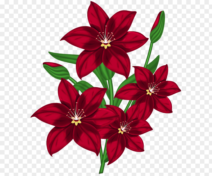 Red Flowers Cliparts Borders And Frames Flower Clip Art PNG