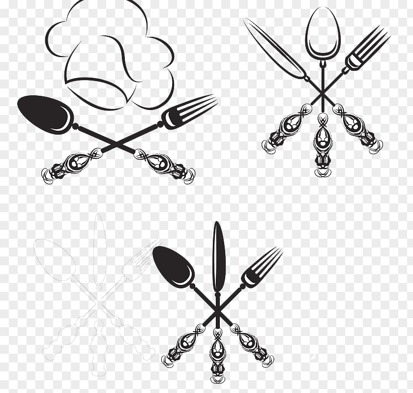 The Design Of A Fork Knife Drawing Illustration PNG