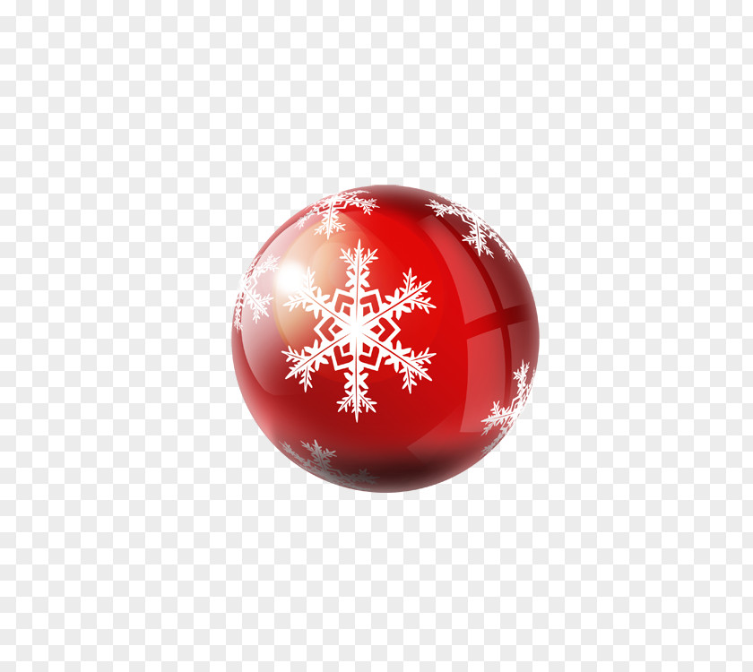 Red Snowflake Christmas Decoration Round Ball Santa Claus Ornament PNG