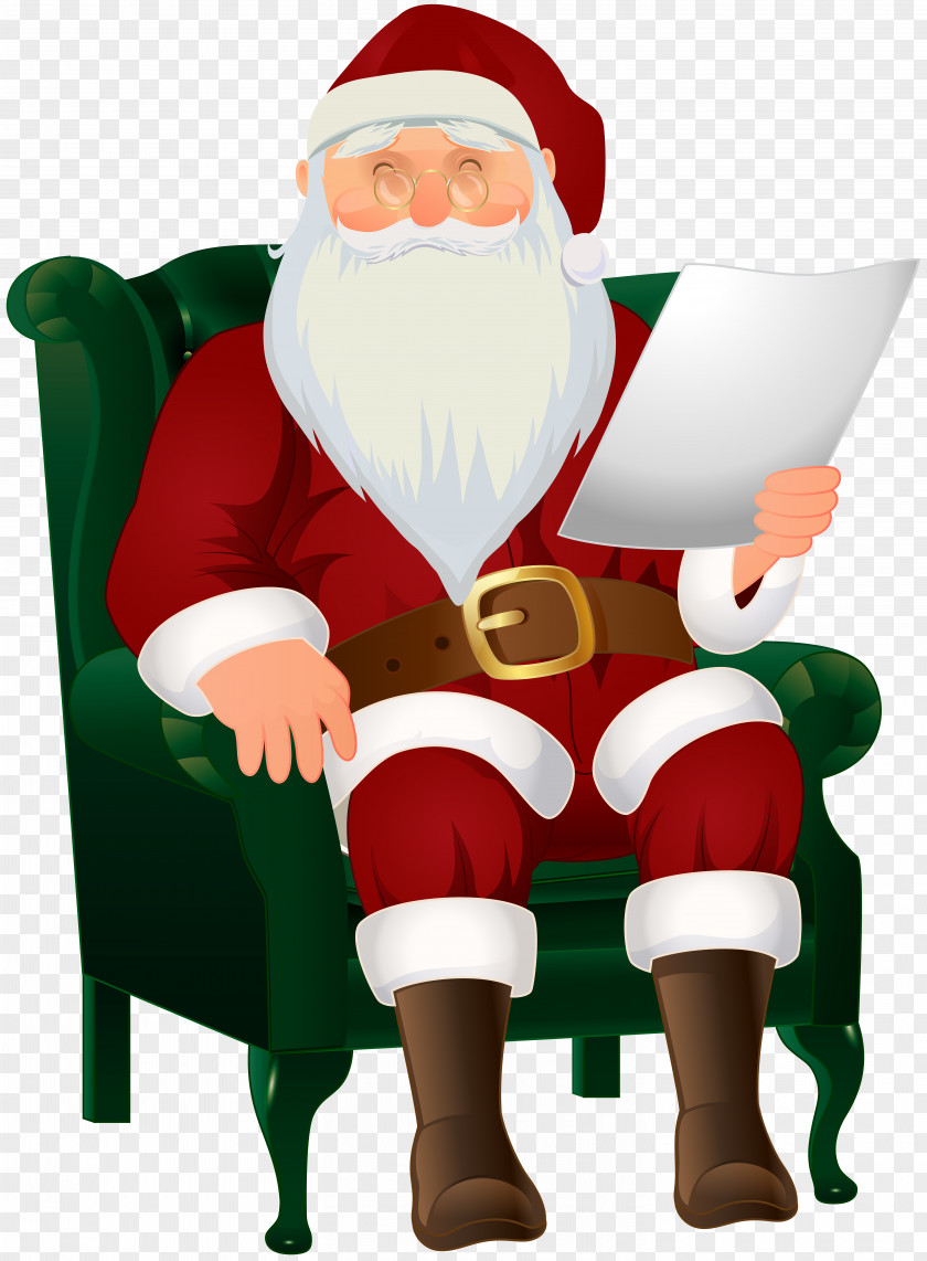 Santa Claus Sitting Clip Art Image Christmas PNG
