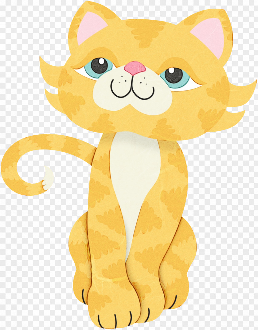 Whiskers Animated Cartoon Yellow Animal Figure Clip Art Tail PNG