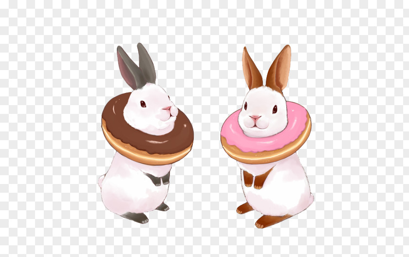 Cap Watercolor Donuts Hare Domestic Rabbit Drawing PNG