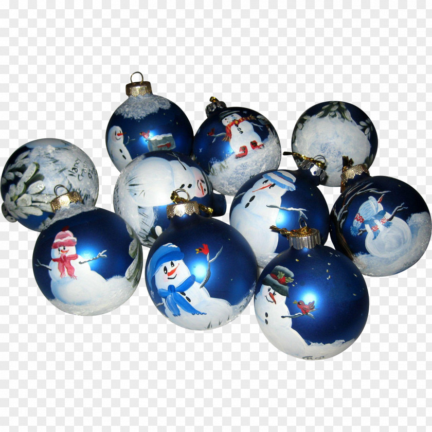 Hand Painted Bulbs Christmas Ornament Day Decoration Snowman Image PNG