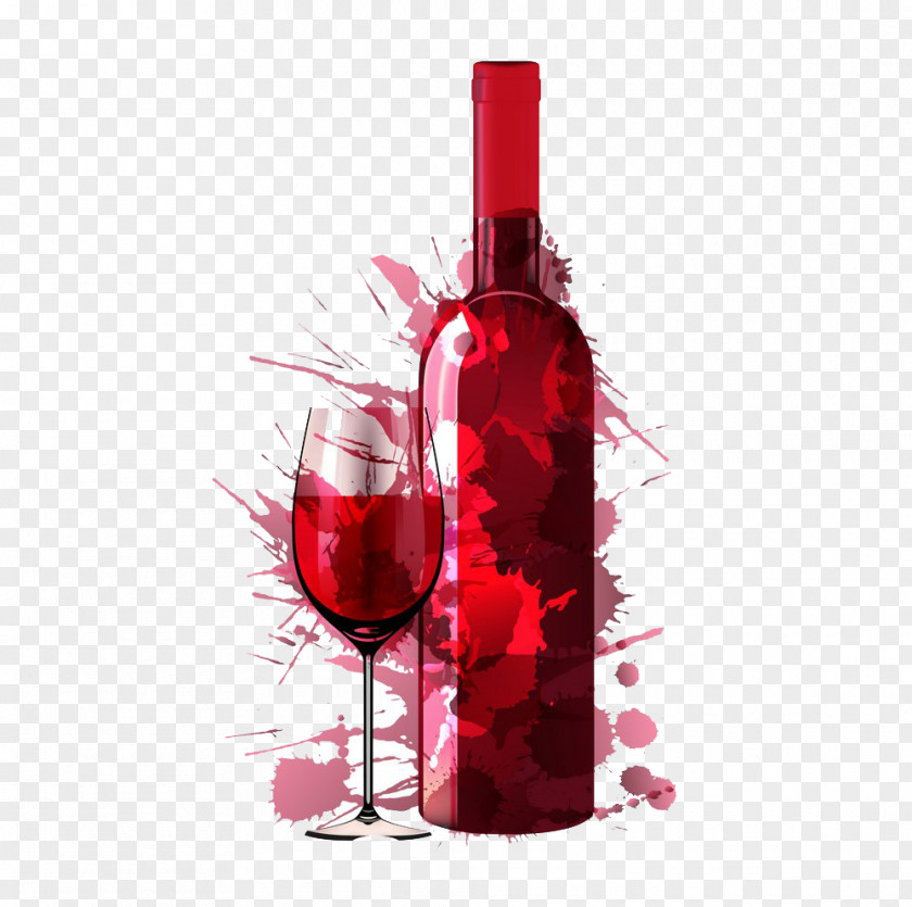 Wine And Bottle Red Glass PNG