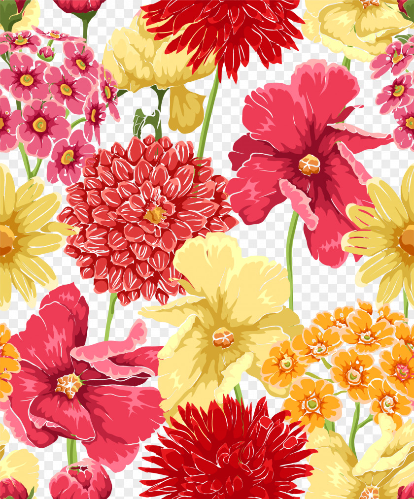 Colorful Flower Background Wash Illustration PNG