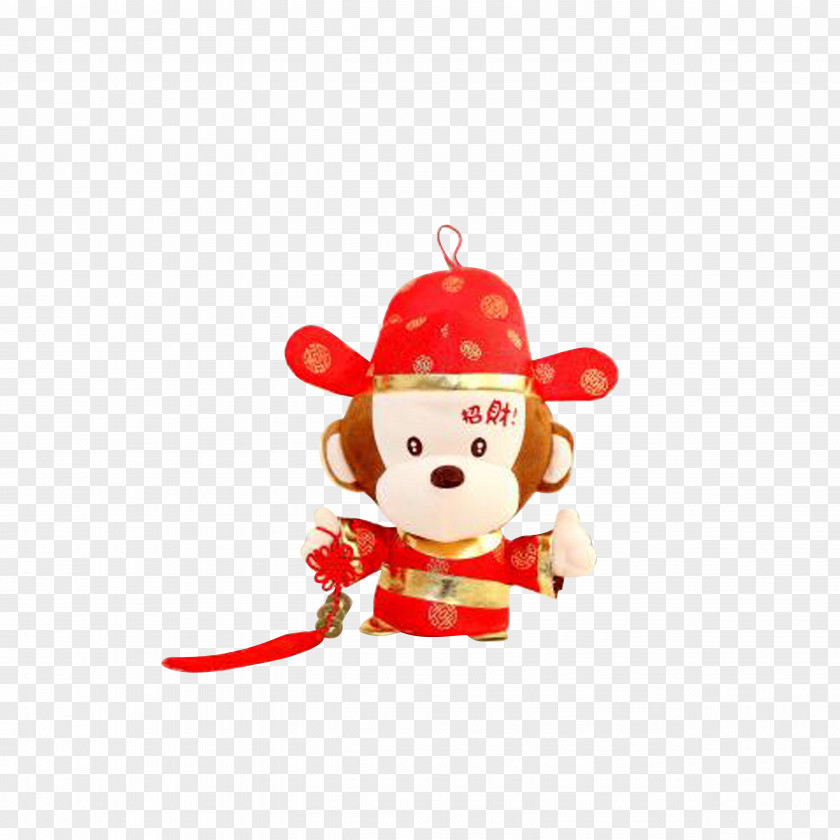 Monkey He Xinchun Doll Stuffed Toy Chinese New Year Tangzhuang PNG