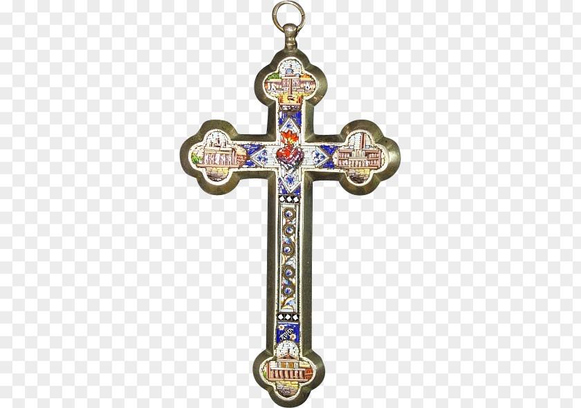 Sacred Heart Jesus Crucifix Christian Cross Micromosaic PNG