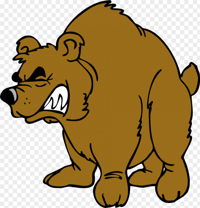 Angry Brown Bear Grizzly Clip Art PNG