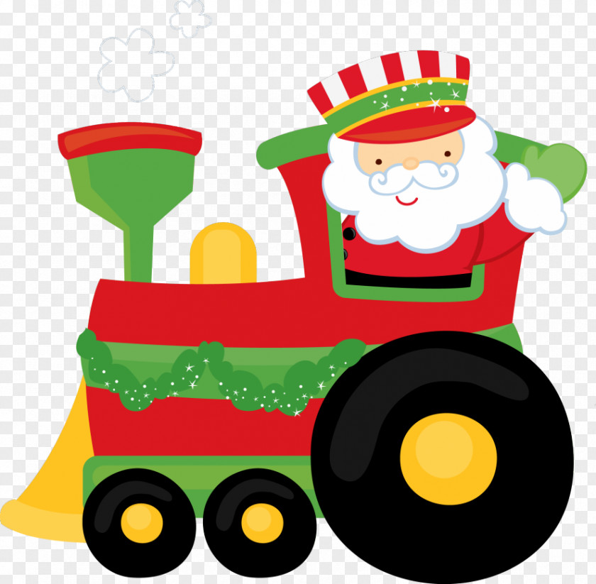 Santa Claus Train Christmas Clip Art PNG