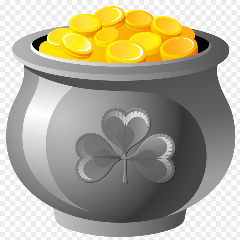St Patrick Pot Of Gold With Coins PNG Picture Saint Patrick's Day Art Craft March 17 Shamrock PNG