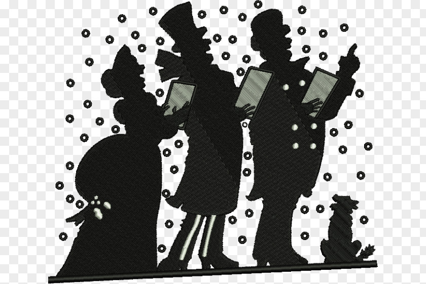 Victoriansnowflake Silhouette Christmas Carol Day Card PNG