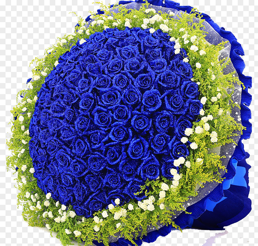 Blue Flowers Bouquet Gift Rose Flower Nosegay PNG