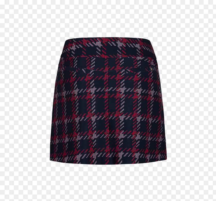 Houndstooth Tartan Skirt Maroon PNG