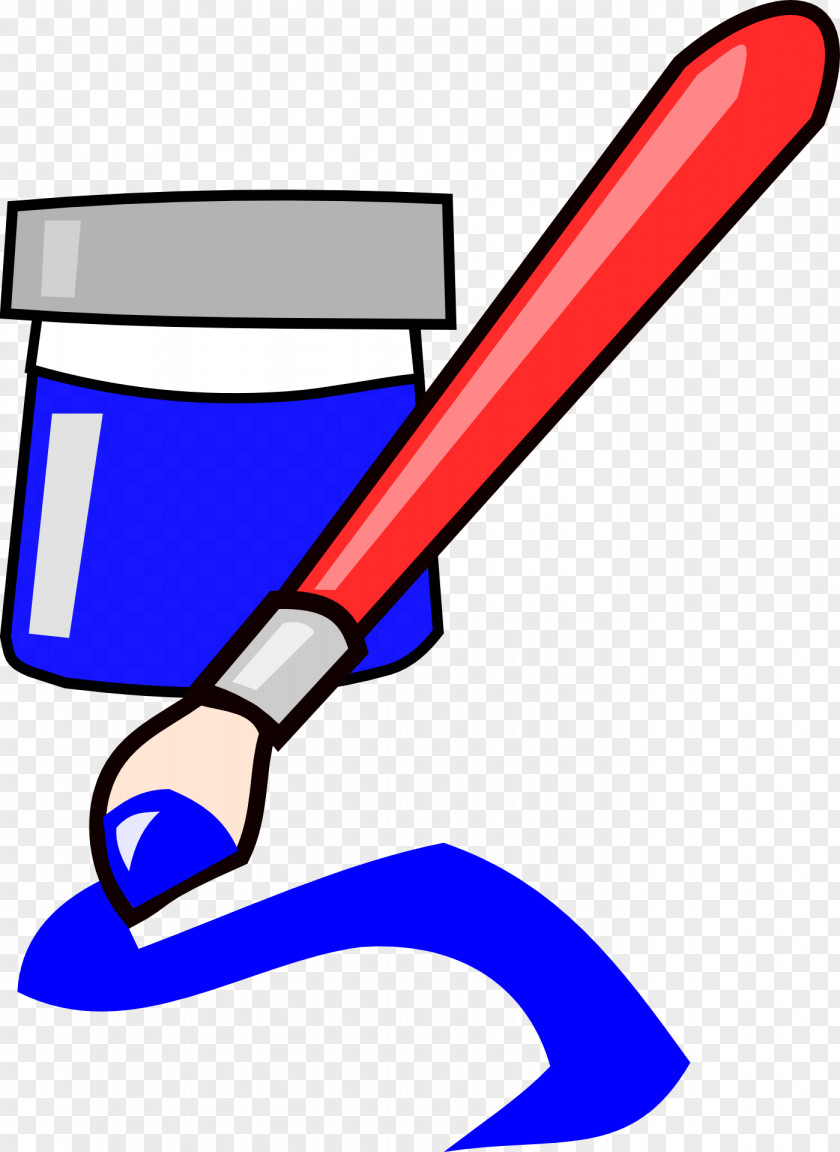 Red Ink Pen Blue Paintbrush Free Content Clip Art PNG