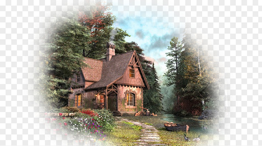 House Landscape Painting Blog Cottage PNG