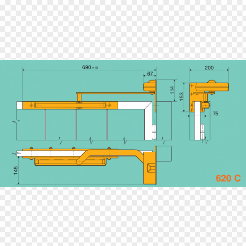 Portal Portillon Door Vantail Horizontal Plane PNG