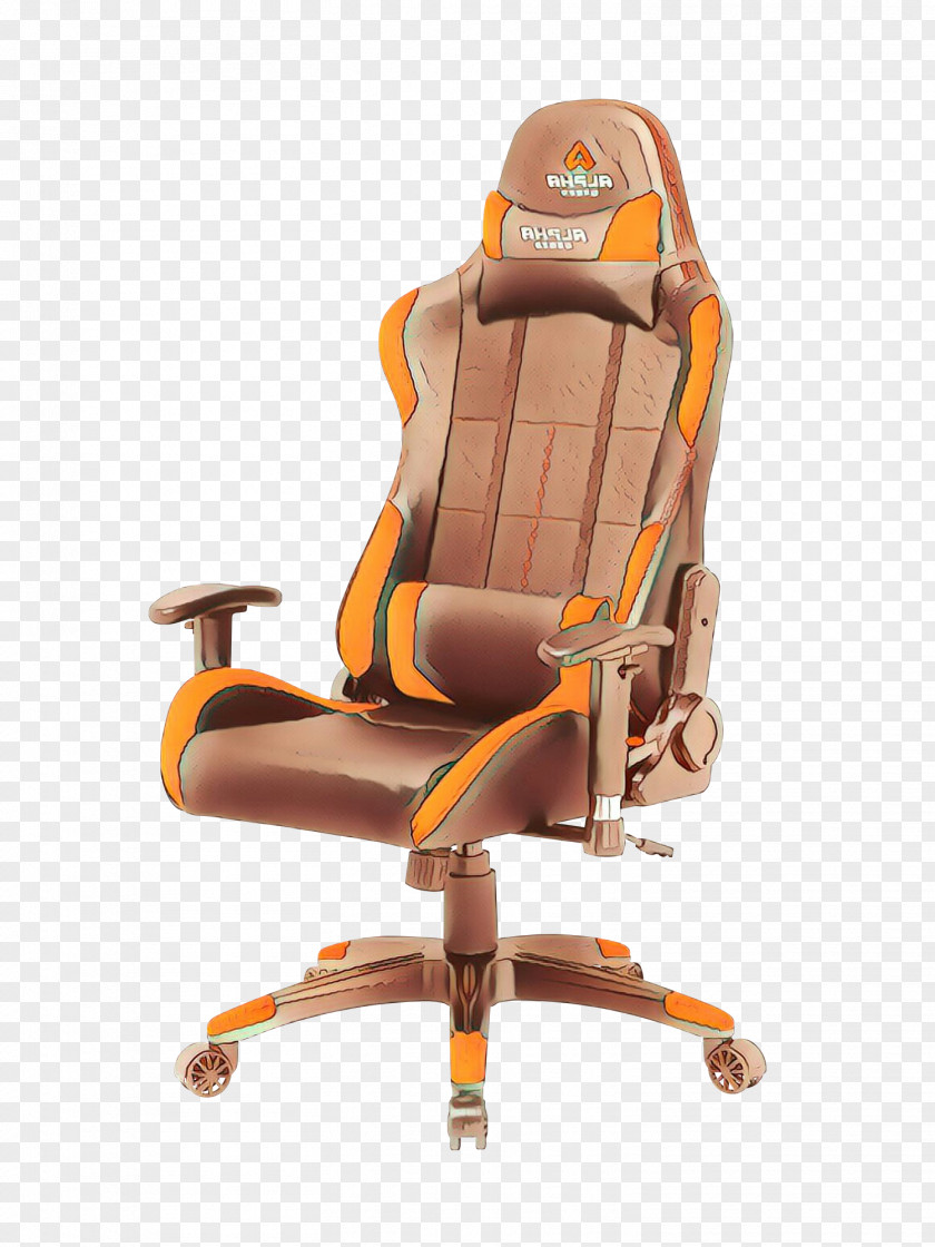 Comfort Office Chair Orange Background PNG