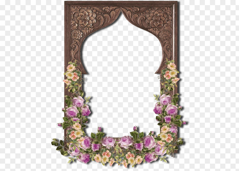 Creative Chinese Carved Window Border Floral Design Cut Flowers Picture Frames Petal PNG