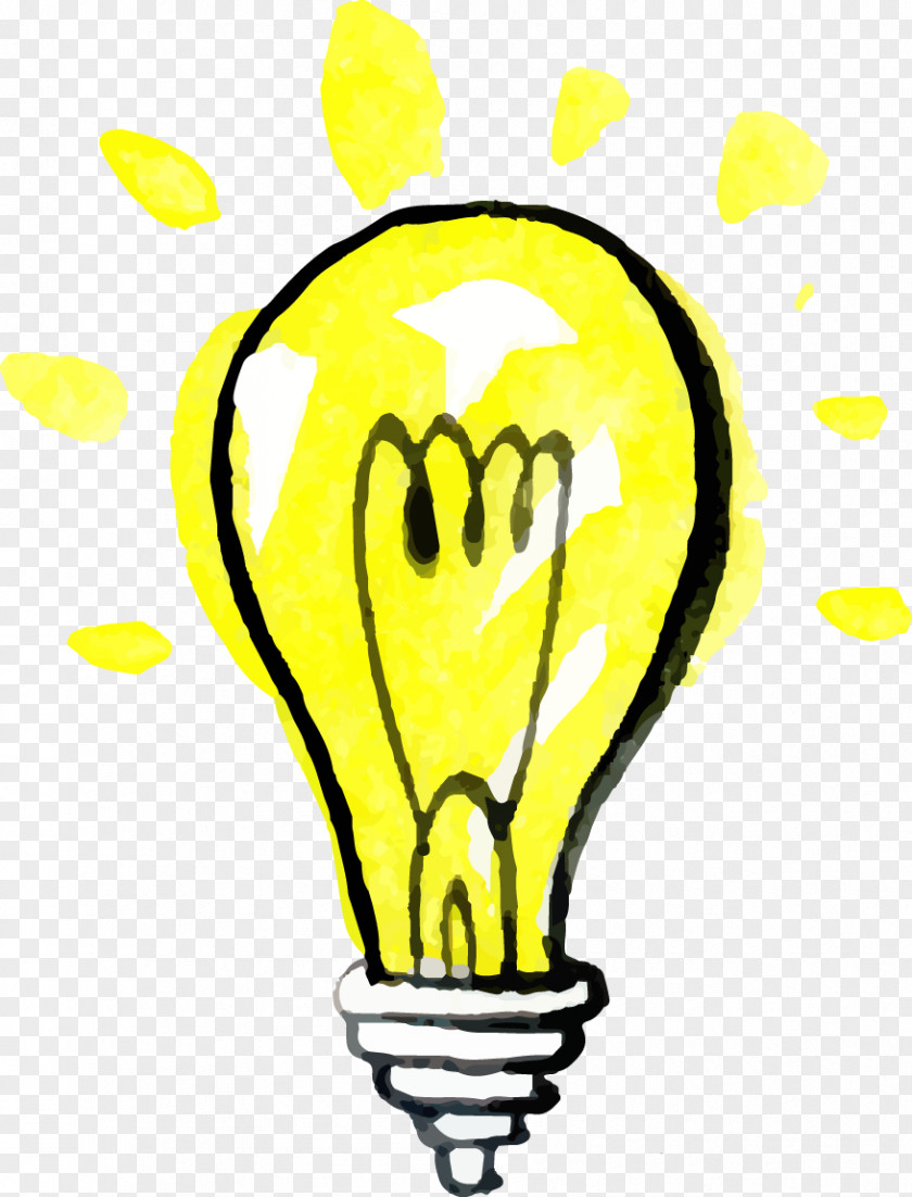 Hand-painted Cartoon Light Bulb Incandescent Drawing Computer File PNG