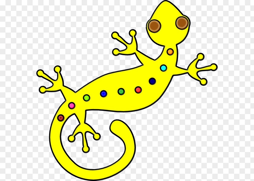 Sticker Tail Yellow Clip Art Gecko Animal Figure Lizard PNG