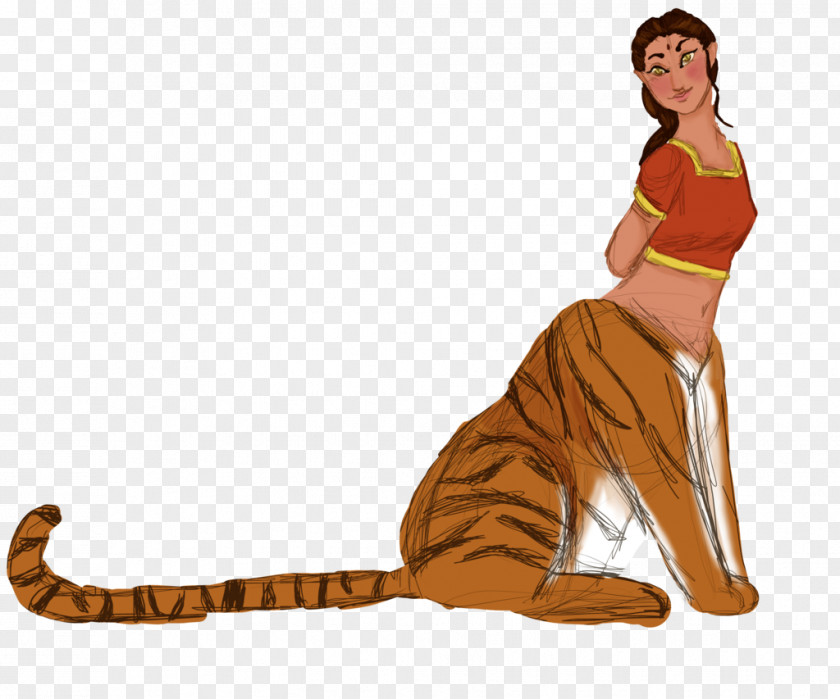 Centaur Tiger Felidae Drawing Art PNG