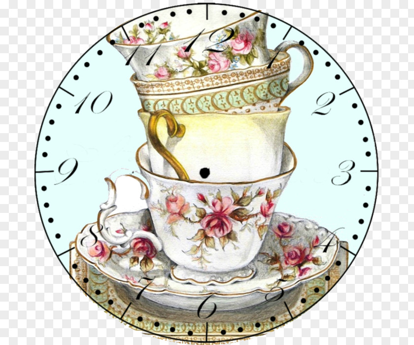 Decoupage Vintage Teacup Coffee White Tea PNG