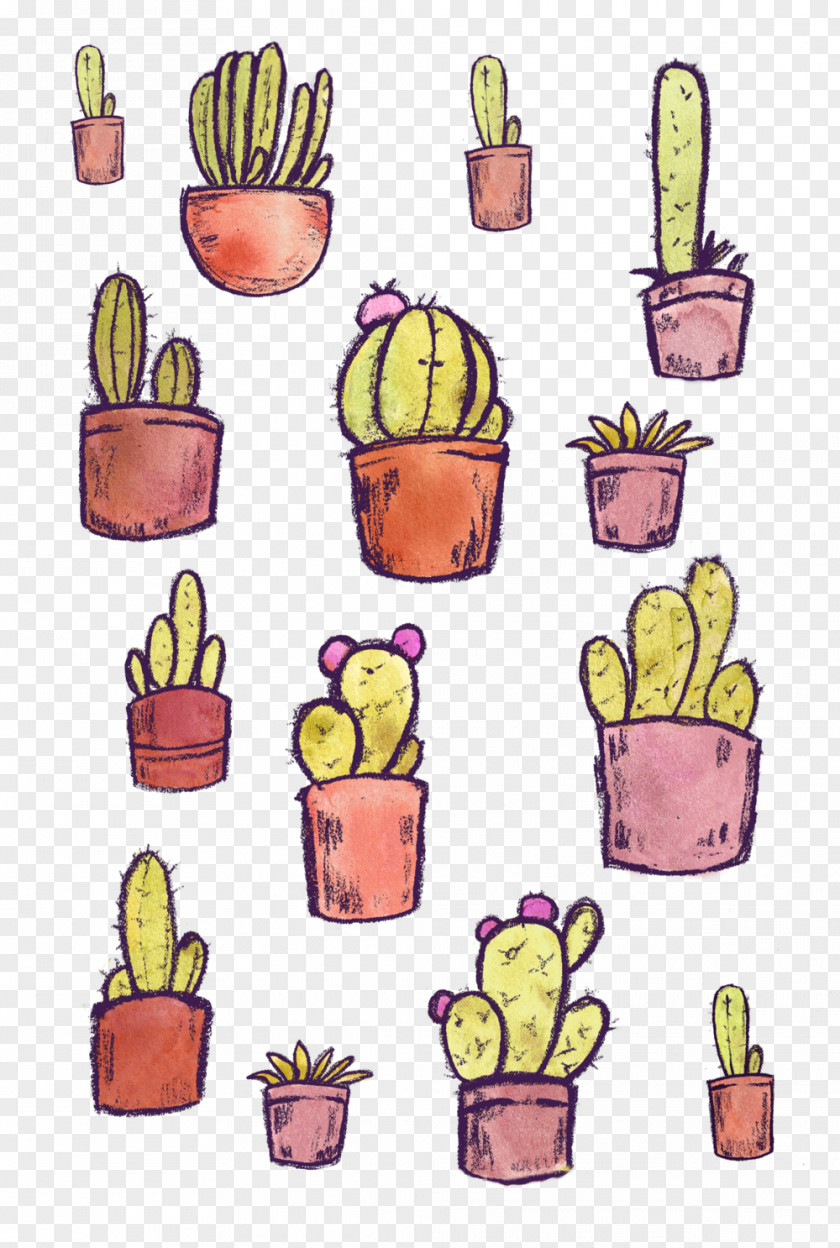 Design Prickly Pear Succulent Plant Clip Art PNG