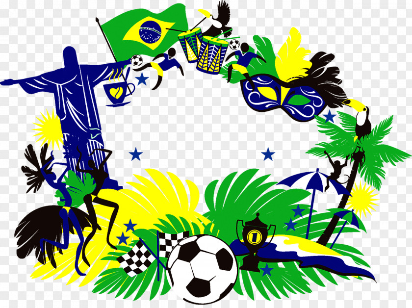 Rio Border Olympics Brazil 2014 FIFA World Cup Stock Illustration PNG