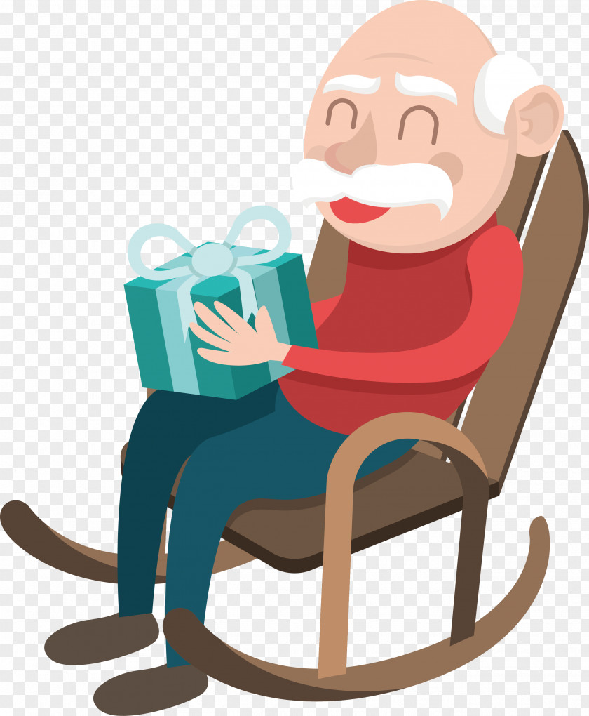 The Grandfather Who Received Gift Clip Art PNG