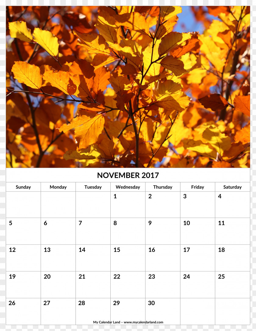April Calendar Autumn Tree Leaf Winter PNG