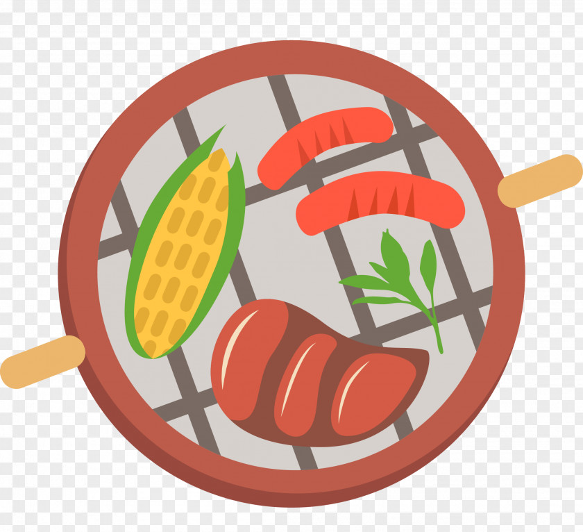 Barbecue Corn Ham Vector On The Cob Meat PNG