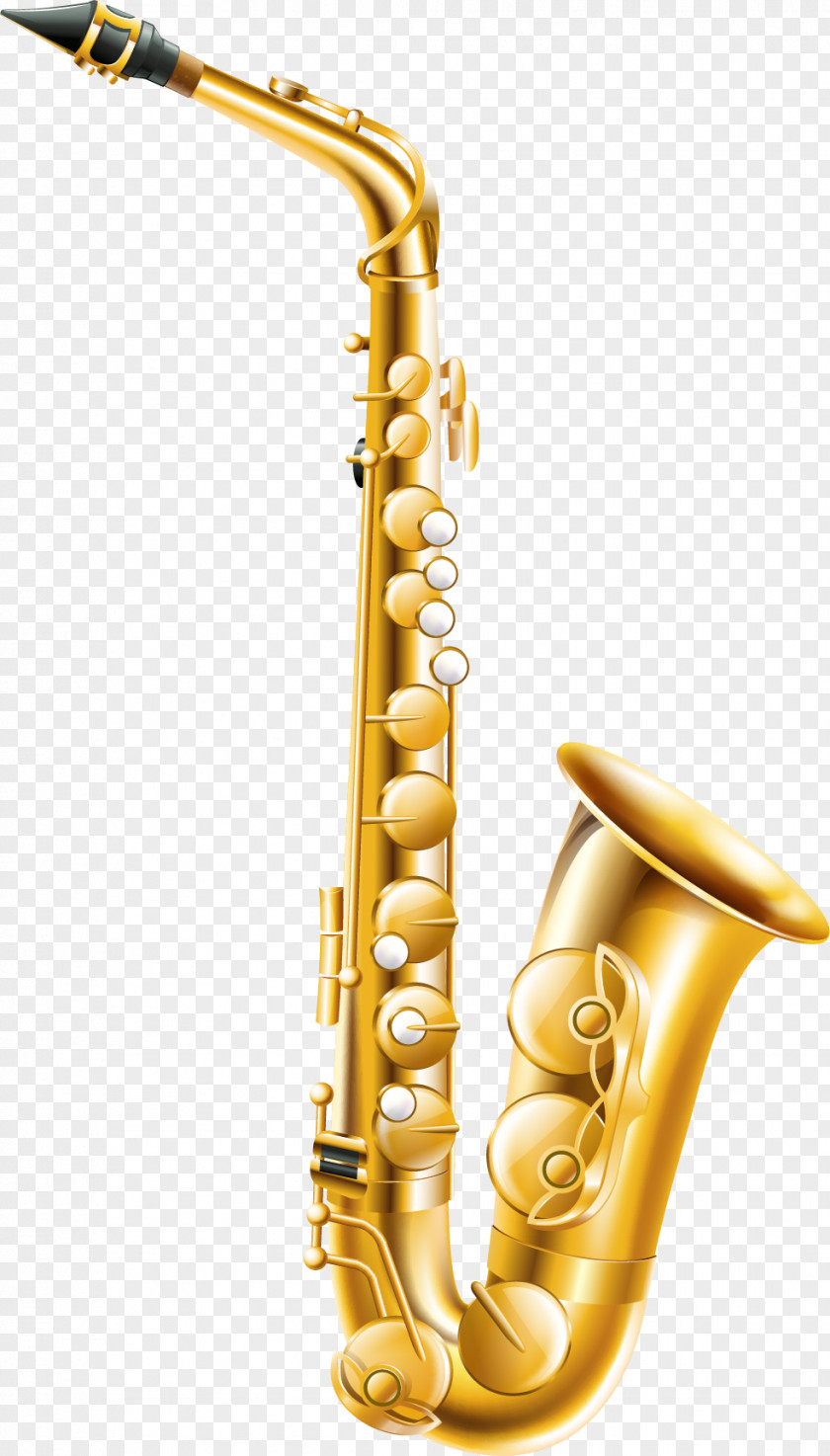 Vector Hand-painted Saxophone Alto Musical Note Illustration PNG