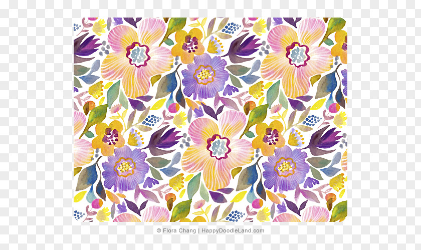 Watercolor Flora Floral Design Textile Cut Flowers Wrap PNG