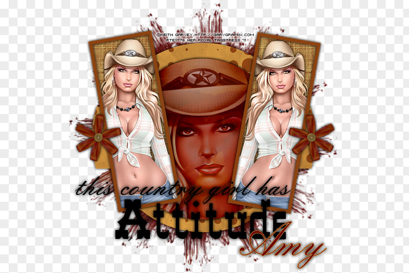 Cowgirl Cartoon Album Cover PNG
