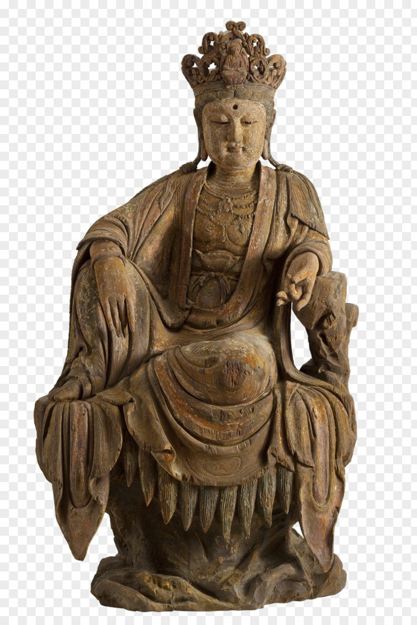 Guanyin Statue Classical Sculpture Bronze Figurine PNG