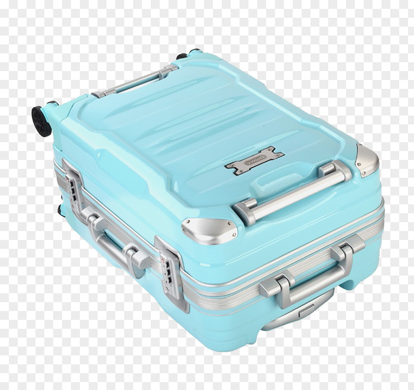 Light Blue Daily Suitcase Black PNG