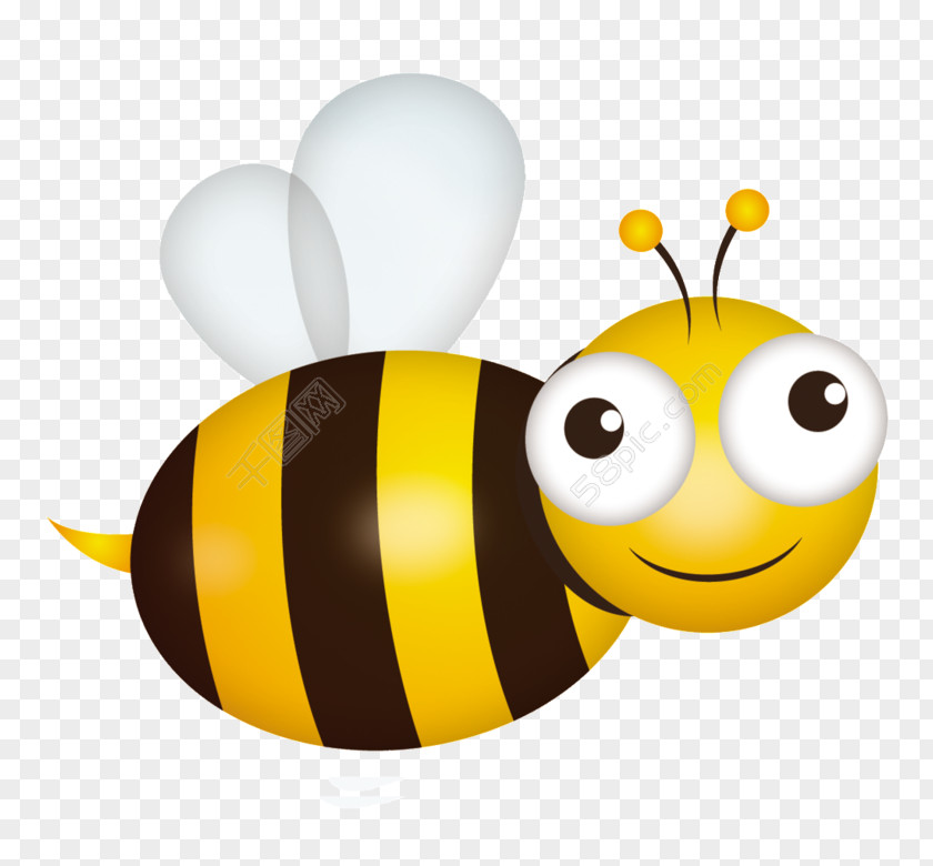 Q Version Of The Bee Honey Insect PNG