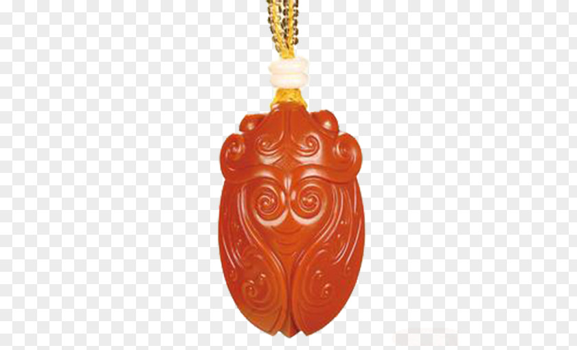 Toad Necklace Hotan Agate Red Sculpture Hongshan Culture PNG