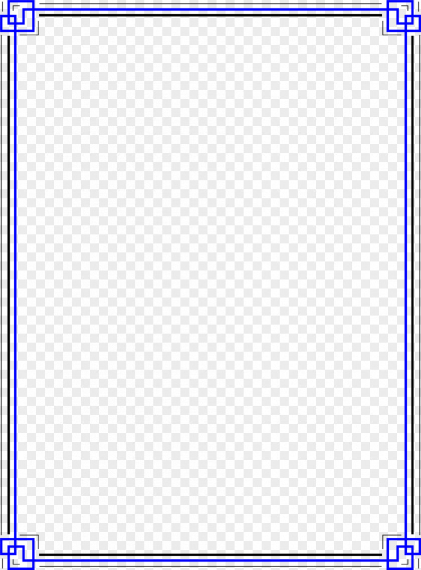 Blue Border Frame Photo Line Angle Point Material PNG