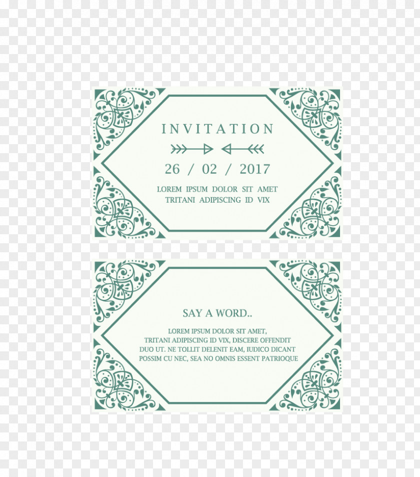 Pattern Cards Wedding Invitation Convite Green Gratis PNG