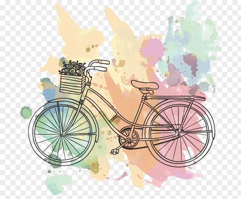 Retro Summer Background Pixers Bicycle Tires Vector Graphics Mountain Bike Drawing PNG