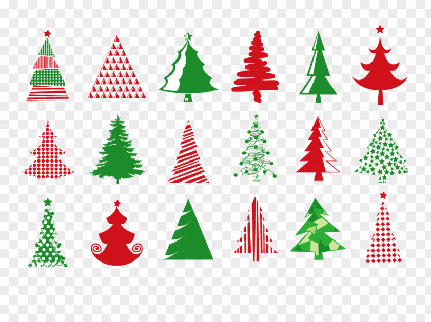 Vector Christmas Tree Collection Clip Art PNG