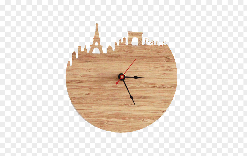 City Silhouette Clock Eiffel Tower Table Living Room PNG